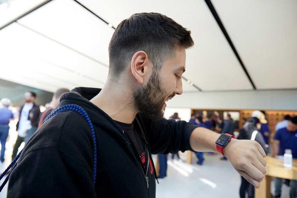 Apple Watch on the arm