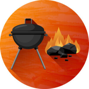 charcoal kettle barbecue
