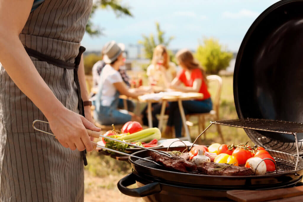 person at bbq