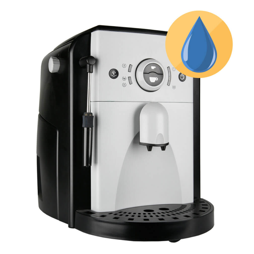 bean-to-cup coffee machine with water connection