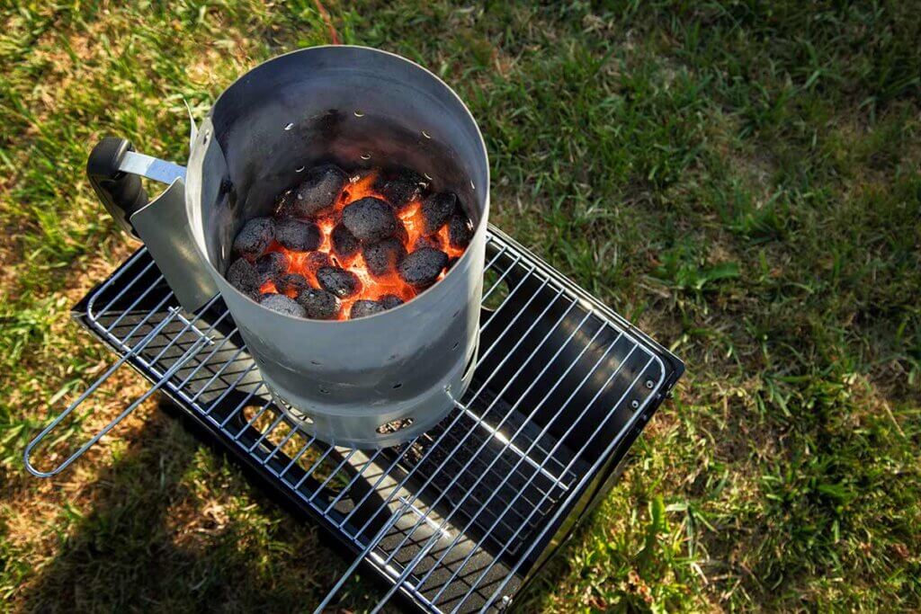 Getting the embers going is much less complicated with a kindling chimney.
