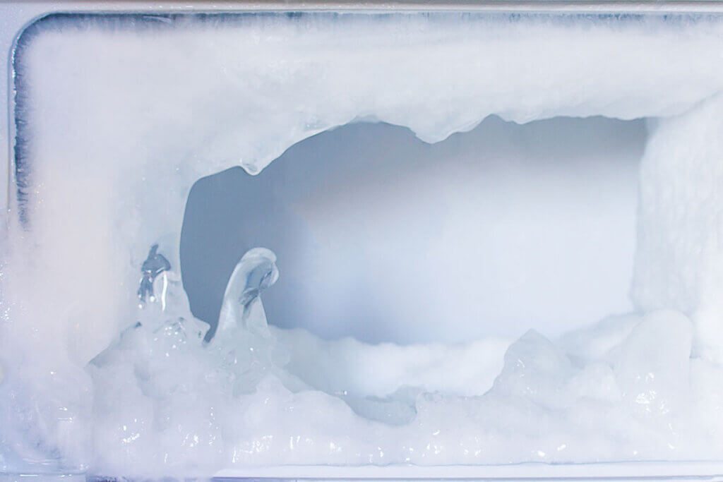 Iced-up chest freezer