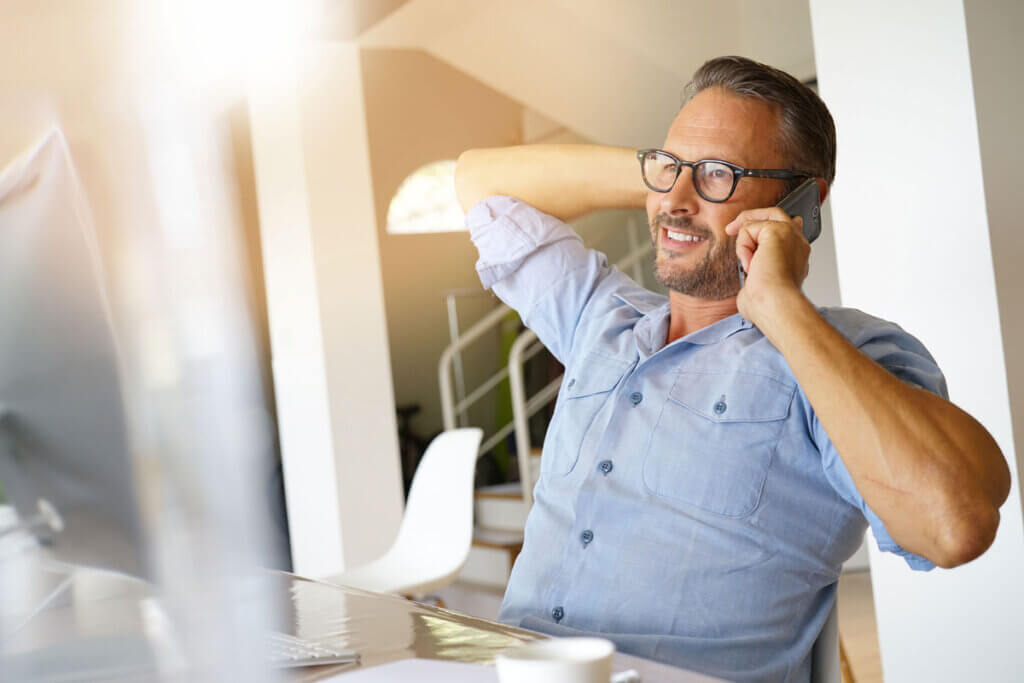 Man enjoys good voice quality