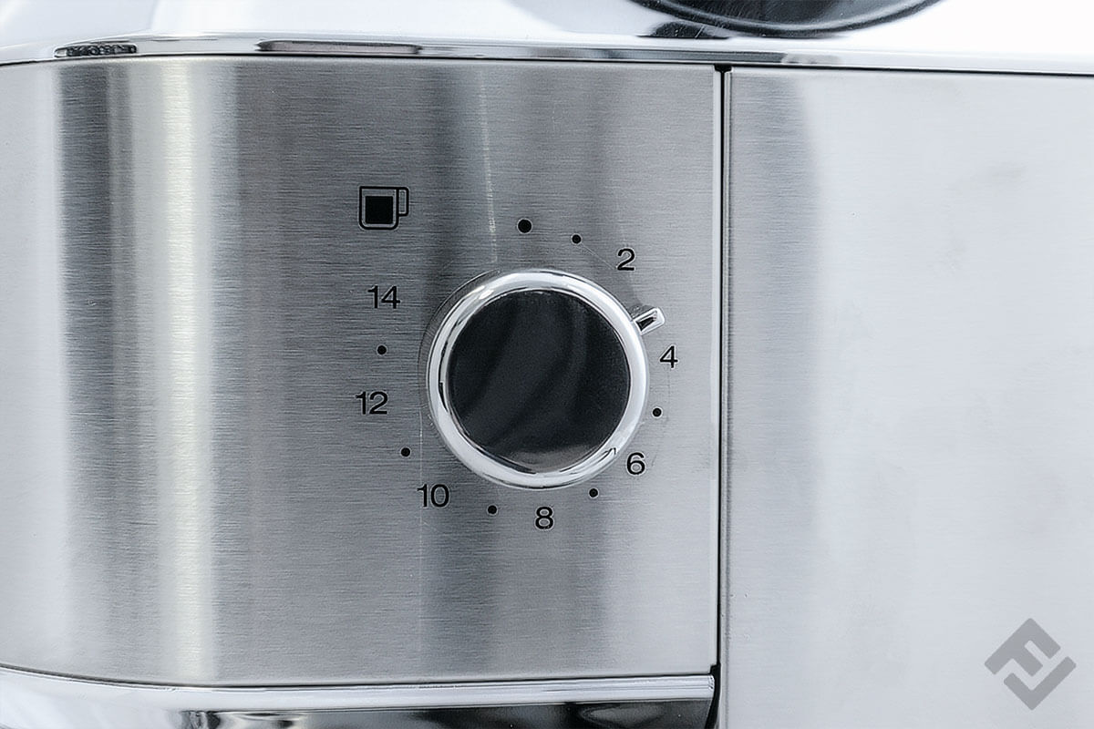 Selection dial of De'Longhi electric coffee grinder