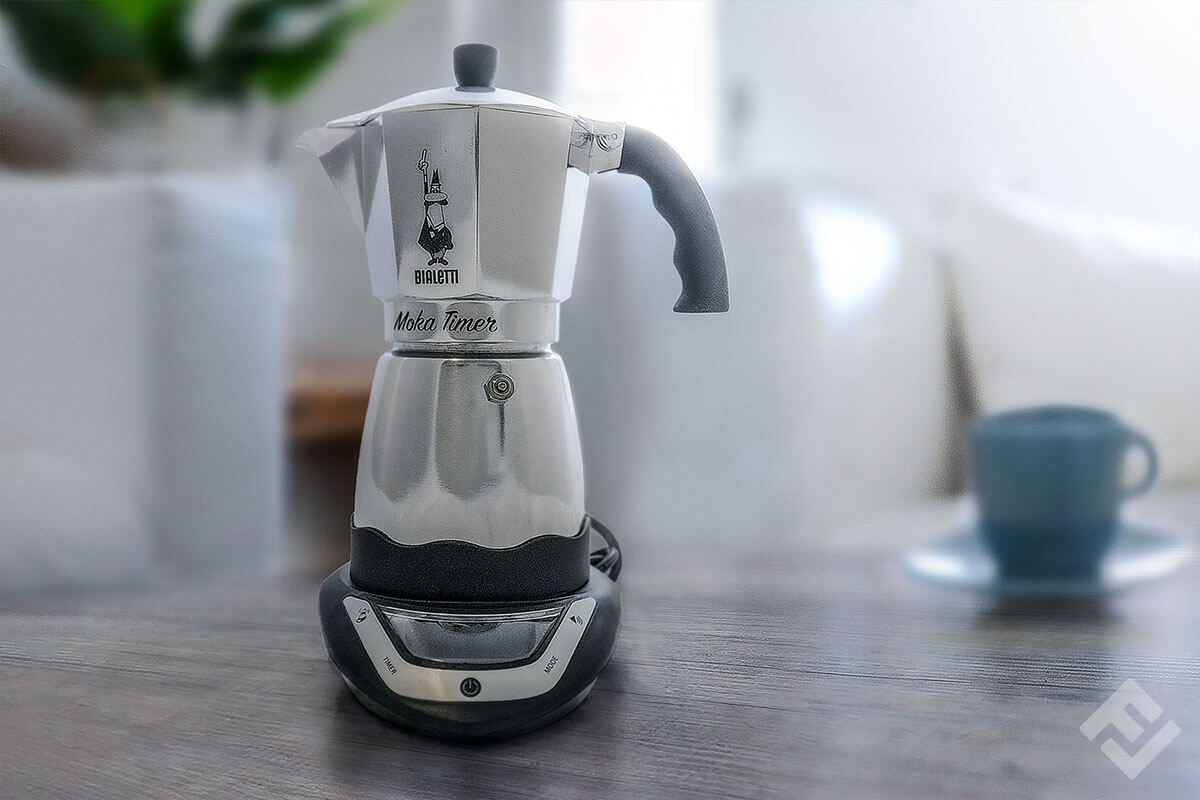 Bialetti moka timer on a table