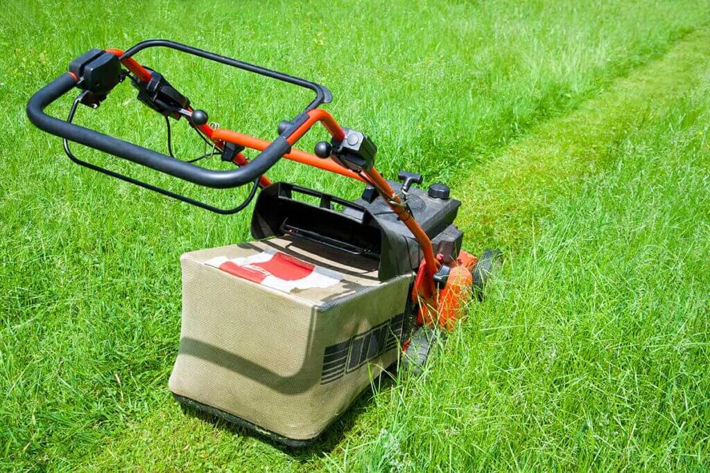 mower on high grass