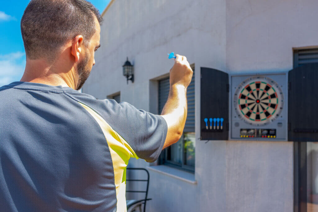 person playing darts