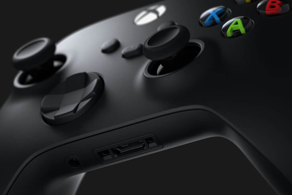 Close-up view of an Xbox Series X controller