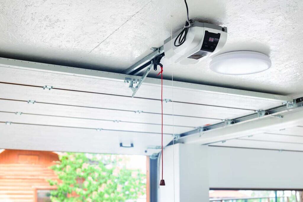 Garage door opener with open door