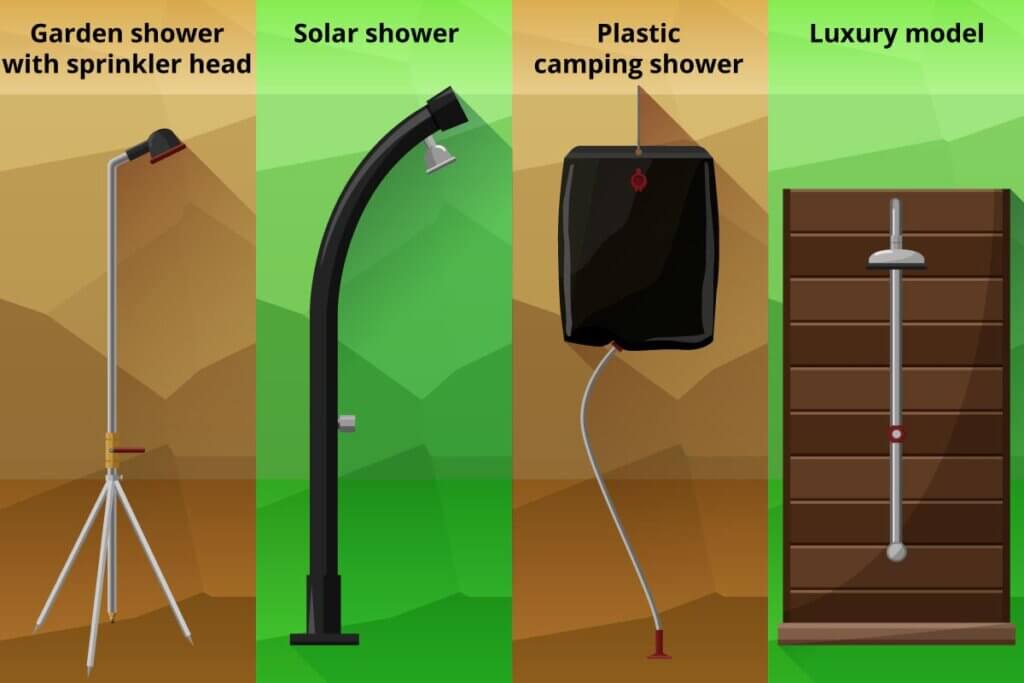 garden shower different types
