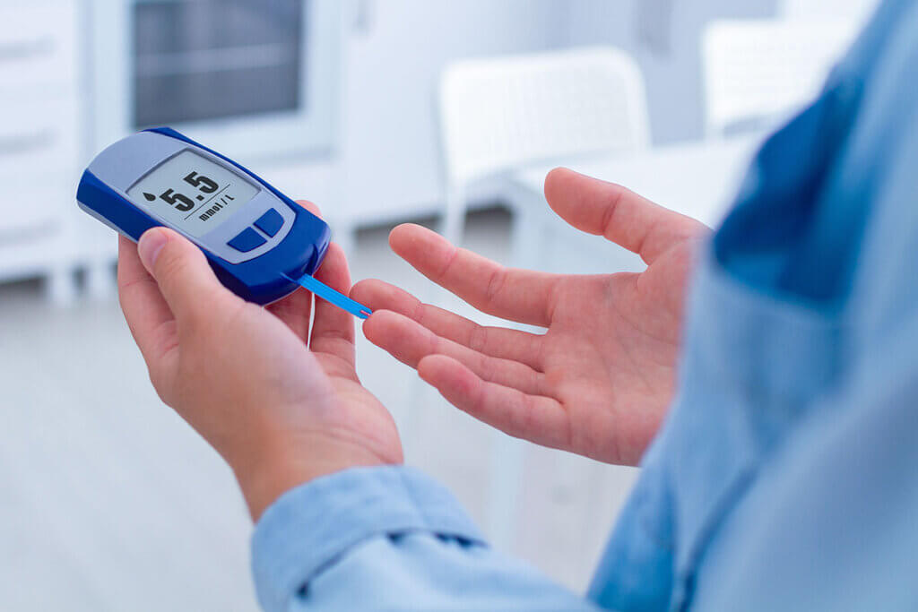 blood sugar being measured