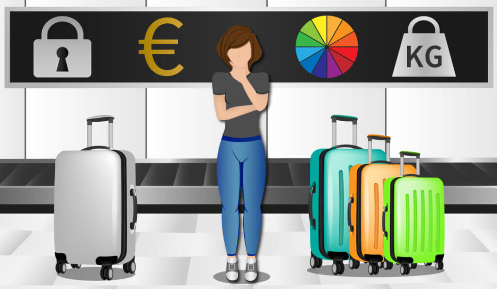 Chart on criteria of hard suitcases