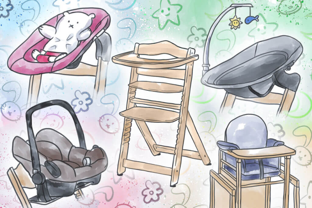 various attachments for children's high chairs