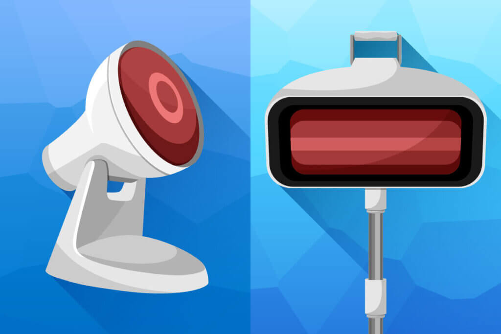 red light lamp - graph comparing circular and area lamps