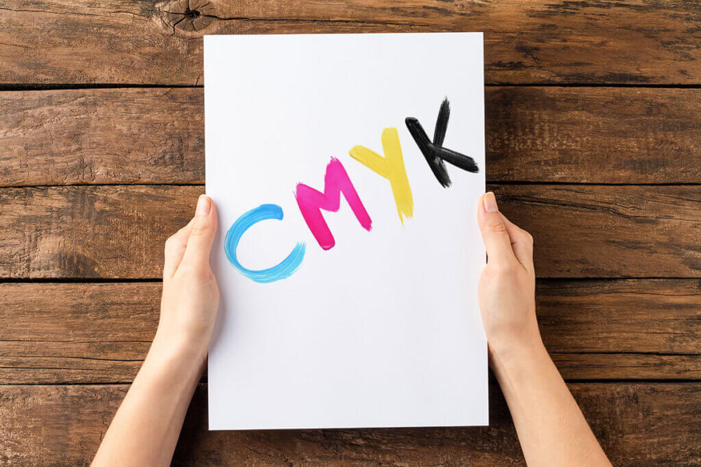 CMYK printed with colour