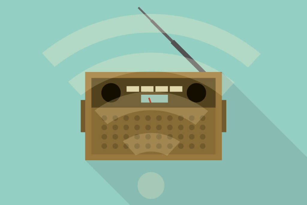 graphic of a radio with wifi capability