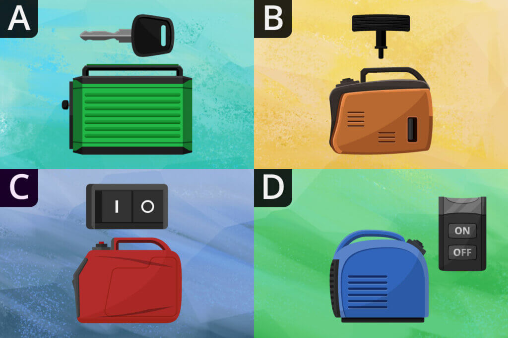 Four potential starting options on an inverter generator