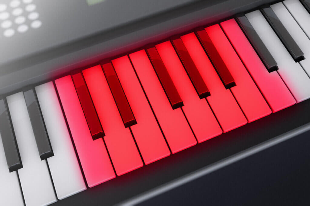 keyboard with marked octave
