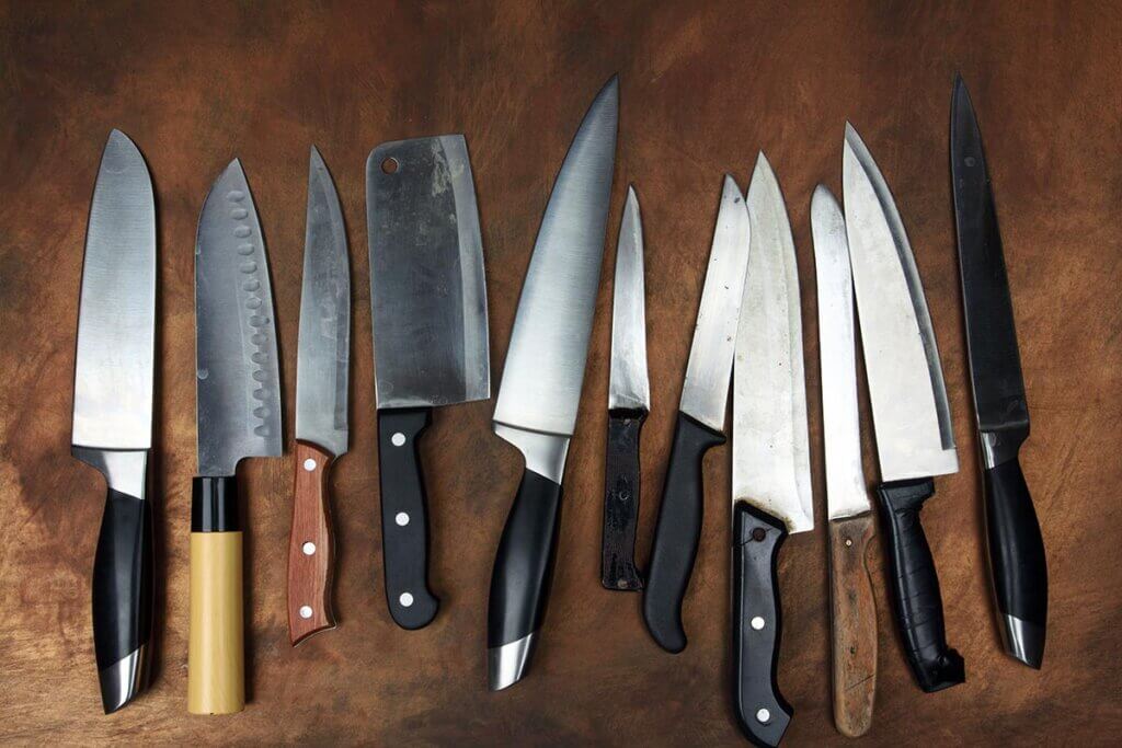 row of knives