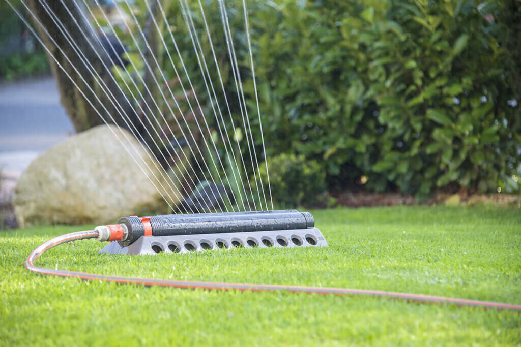 A lawn sprinkler saves you from having to reach for the garden hose.