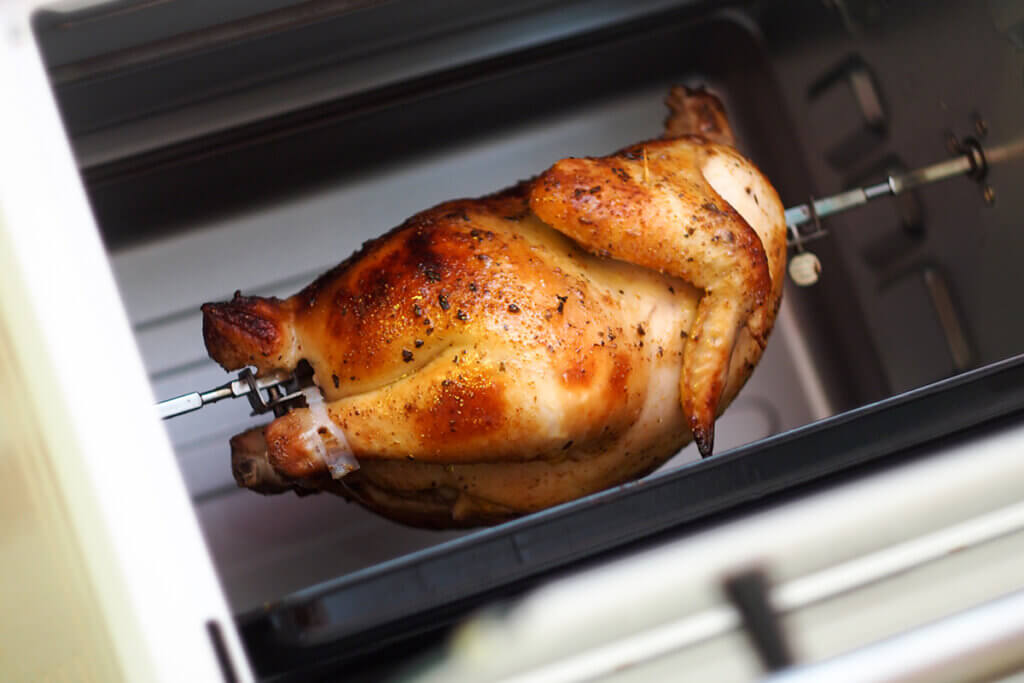 roasting chicken in the mini oven