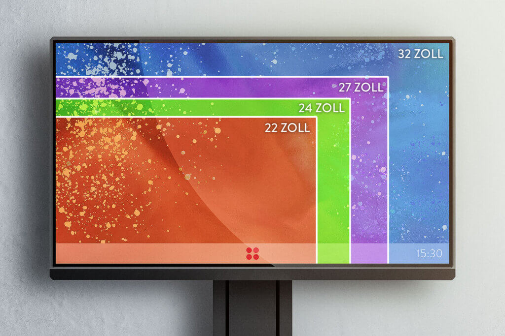 different screen diagonals of monitors