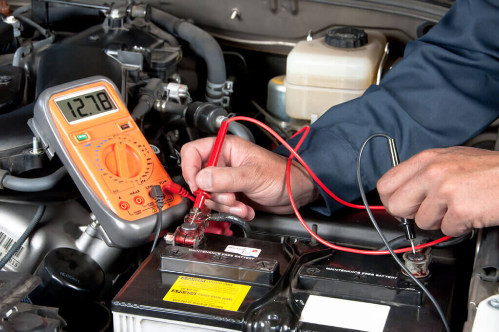 Checking the car battery