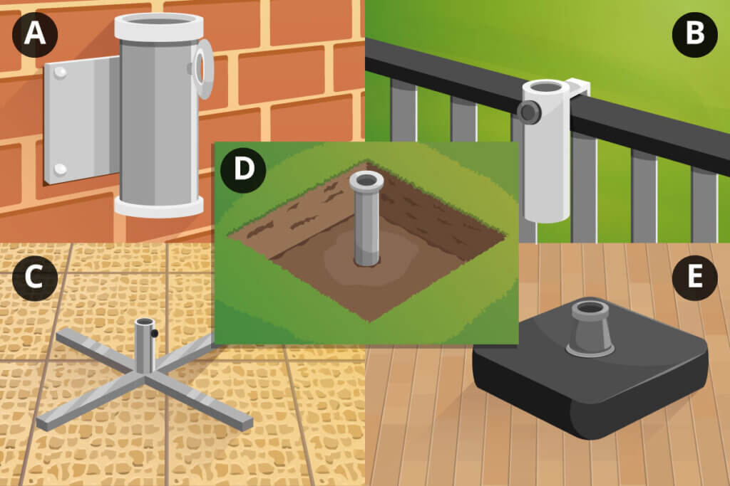 Parasol fixing options