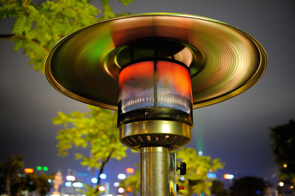 patio heater close up