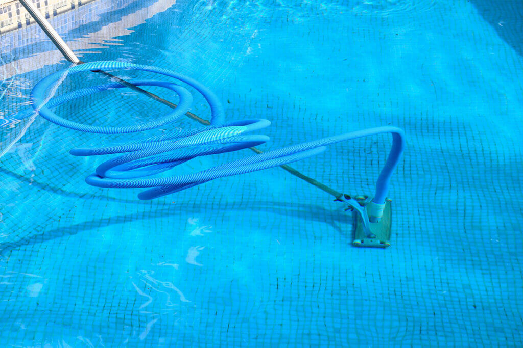 pool vacuum in use