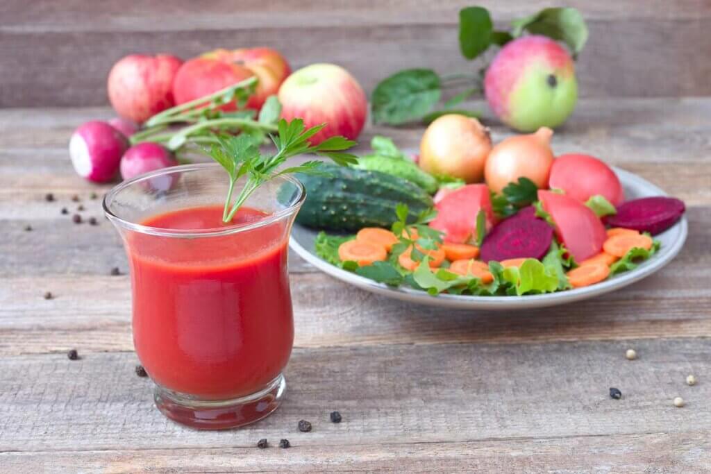 juice and vegetables