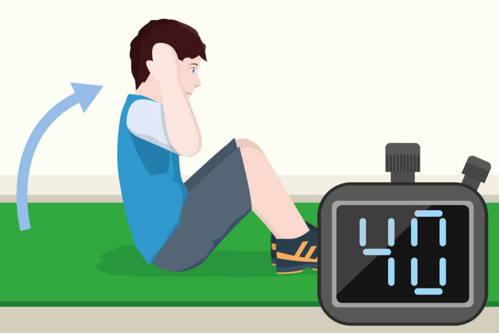 How many sit-ups can the child do in 540 seconds?
