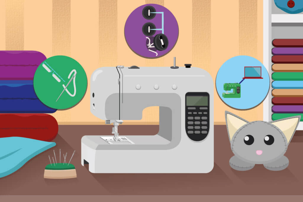 sewing machine with trackball