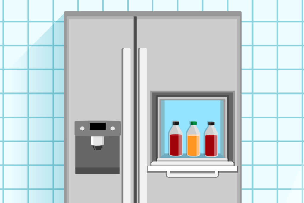 Fridge with bar compartment