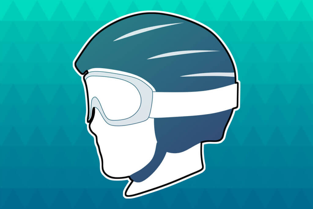 Illustration of a ski helmet
