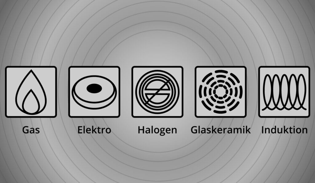 Many pan models indicate which types of cooker they are suitable for via symbols on their underside.

