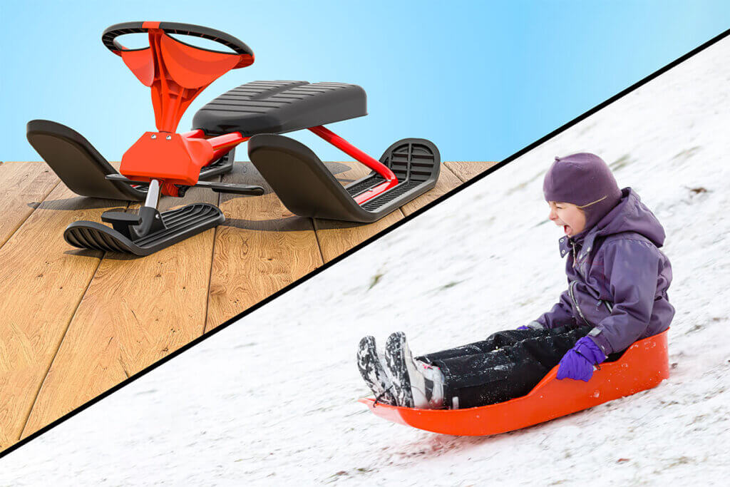 two types of plastic sled