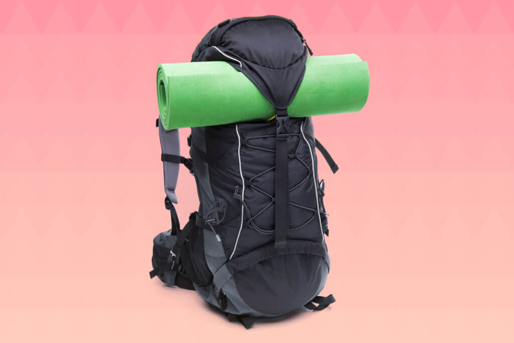 backpack with sleeping mat