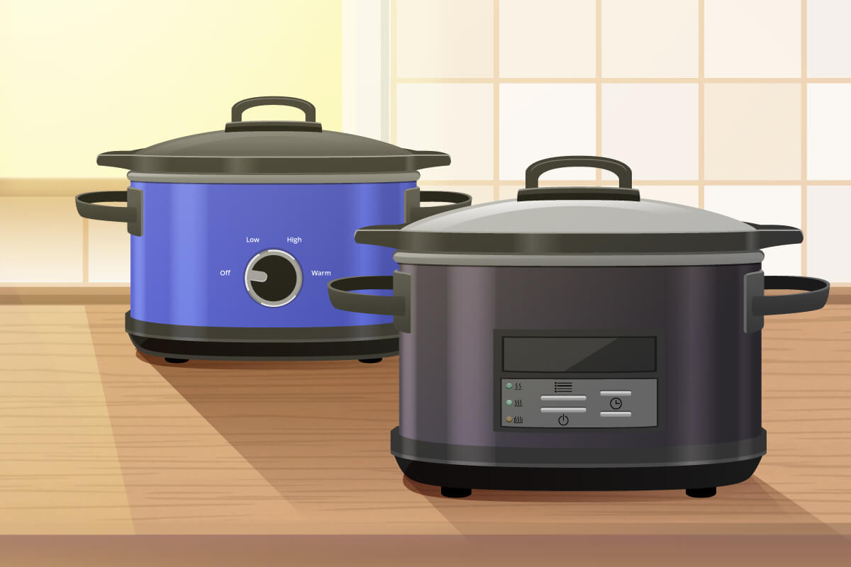 Analogue and digital slow cooker