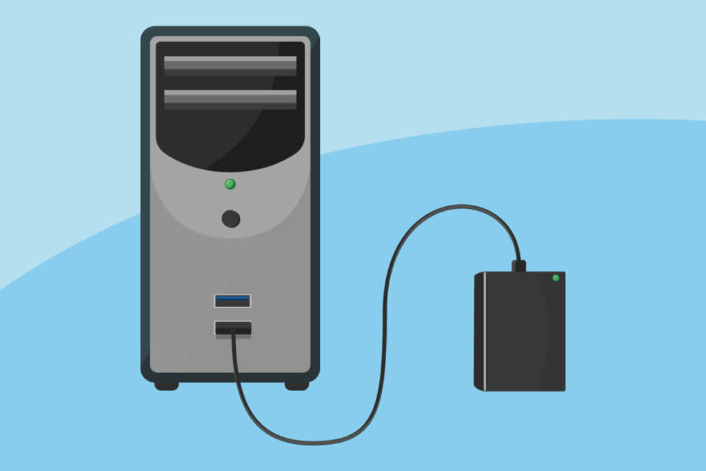 An SSD as an external hard drive is easy to transport and insensitive to mechanical influences such as drops, but it loses speed due to the USB interface.
