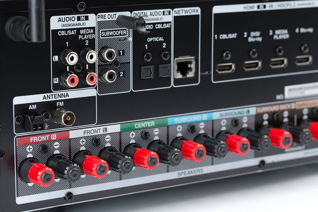 Typical connections of AV receivers