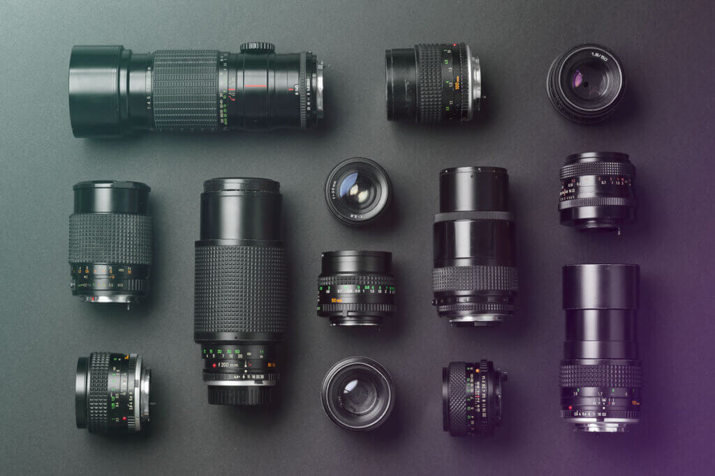 various camera lenses