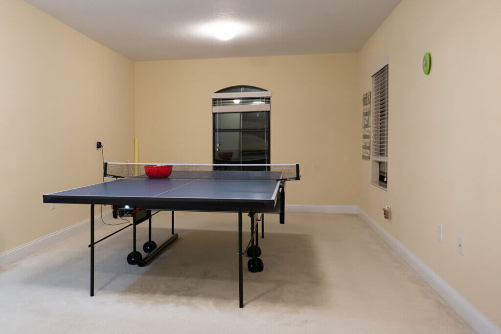 A table tennis table in a flat