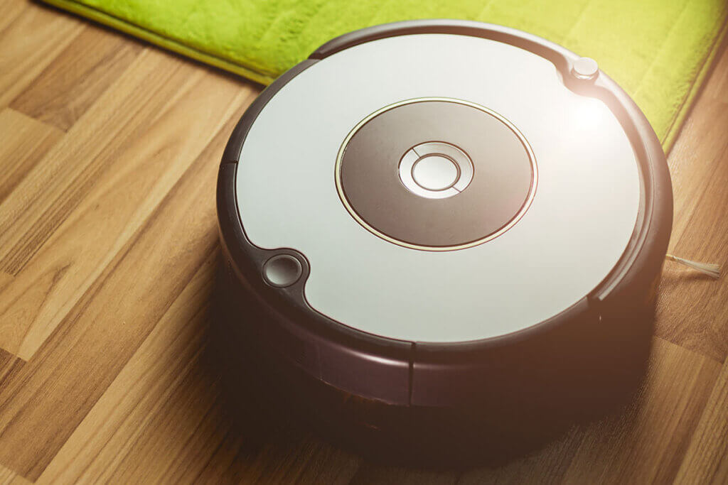 vacuum mop robot on the floor