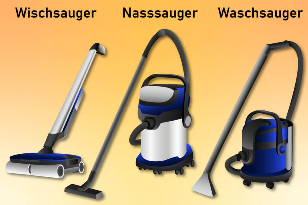 different types of vacuum cleaners shown graphically