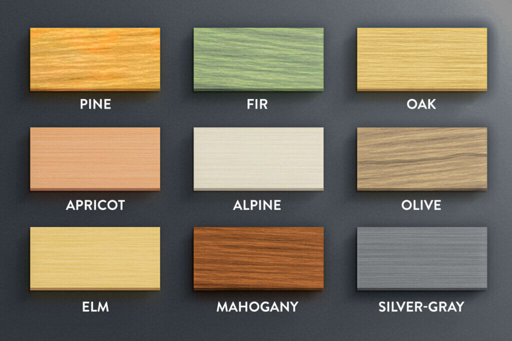 Wood stain colour palette